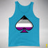 Asexual Pride 8-Bit Pixel Ace of Spades Premium Tank Top - Neon Blue